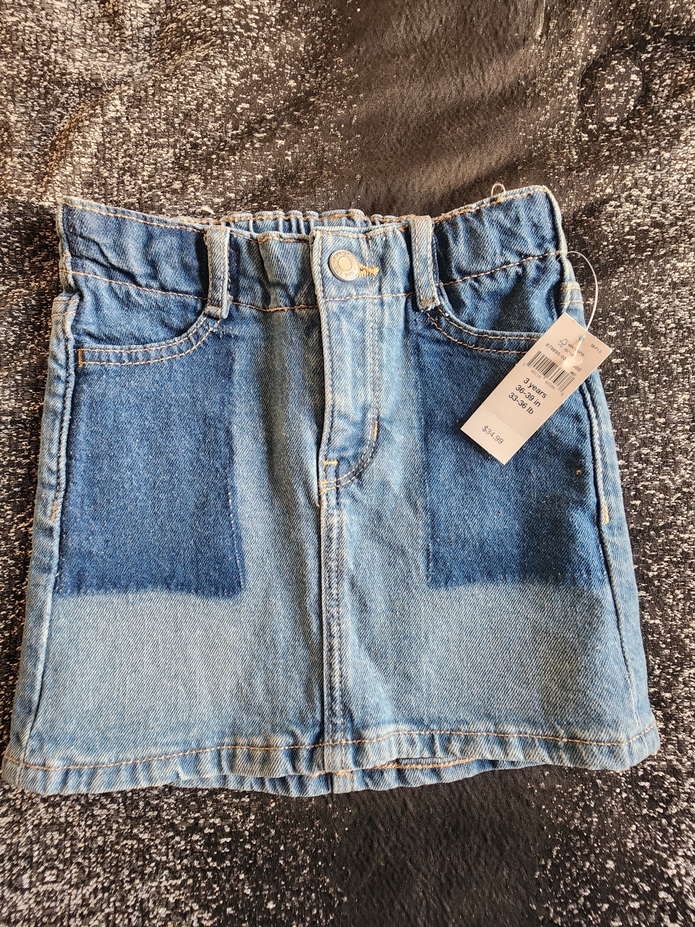 GAP Two-Tone Light Blue Denim Skirt